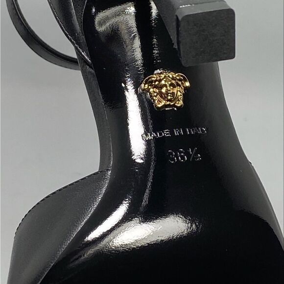 VERSACE Black Medusa Heeled Sandals size 36.5 - Picture 12 of 12